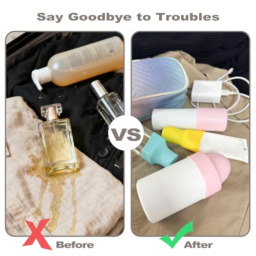BLHLA 9 Pack Silicone Bottle Covers Leak Proof Travel Toiletries