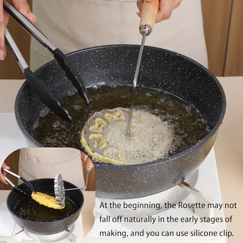 Wood 2-Piece Rosette Maker with 4.5-Inch Mold and Handle - Baking Tools
