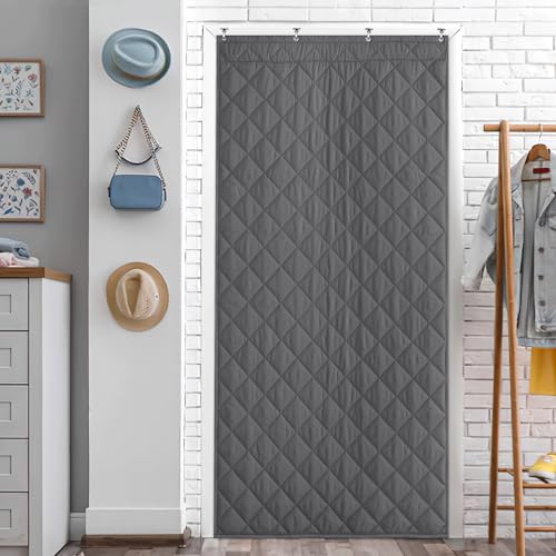 NICETOWN Grey Thermal Insulated Door Curtain 42"W x 84"L