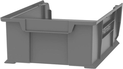 Akro-Mils Super-Size Plastic Storage Bins - Space-Saving Stackable Organizers, 20" L x 12" W x 6" H, Grey, 4-Pack