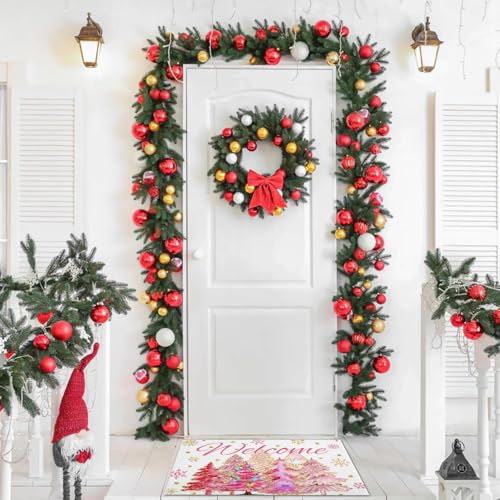 Merry Christmas Welcome Mat - Non-Slip Doormat for Home & Patio