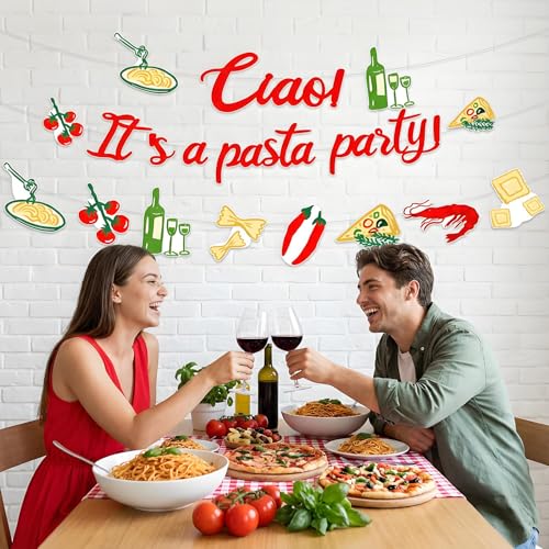 Pasta Party Decorations - Italian Theme Banner and Garland Set