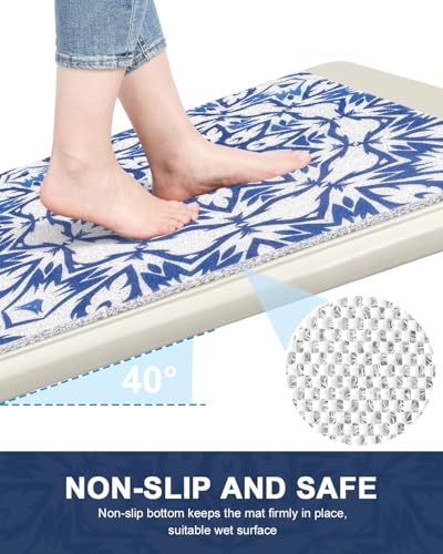 Non-Slip Shower Mat 24x24 Inch - Soft PVC with Drain Holes
