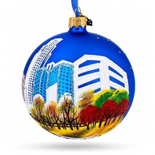 German Glass Hand-Painted Christmas Ornament - 4 Inch Holiday Decor