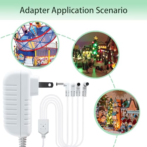 4.5V Power Adapter for Lemax Lighted Village Accessories - 4.5V 4 Plugs Variation