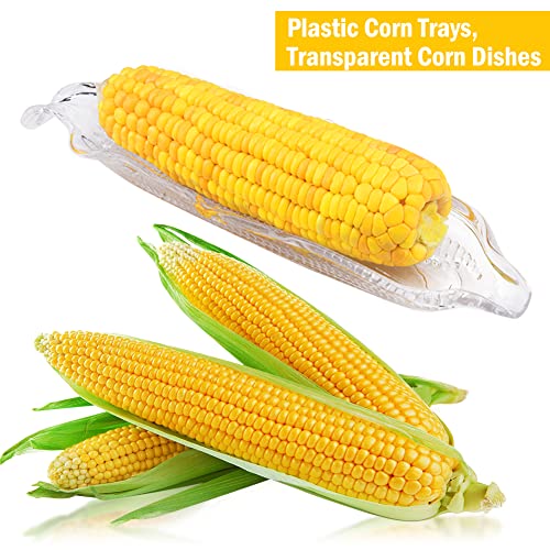 Food-Grade Clear Plastic Corn Trays - 4 Pack, 10.82 x 3.54 Inches