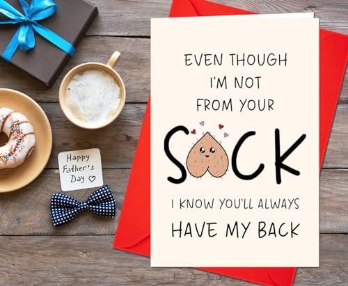 Funny Father's Day Card for Step Dad - Rude Greeting Card