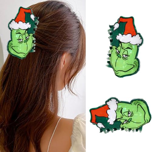 Christmas Hair Clips Cute Cartoon Design Winter Hair Pin 2Pcs