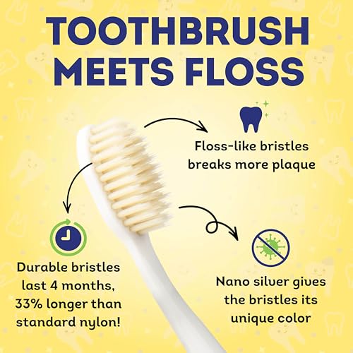 Mouthwatchers Kids Soft Flossing Manual Toothbrush, Pink