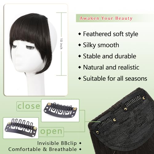 Savila Clip on Bangs for Women Synthetic Hair Piece