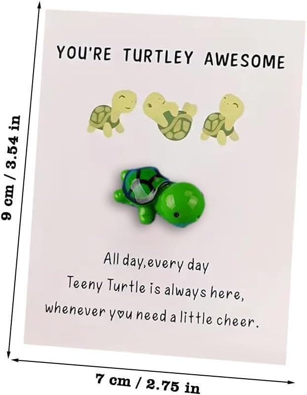 Mini Pocket Hug Turtle Gift Set with Thank You Note Cards - 5 Pcs