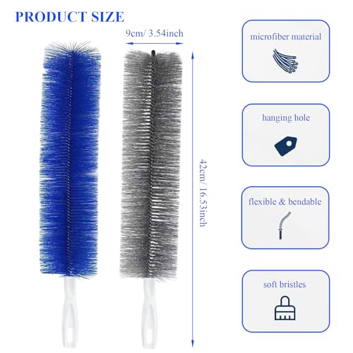 Flexible Cobweb Duster Cleaning Brush - 2 Pack for Fans & Shutters