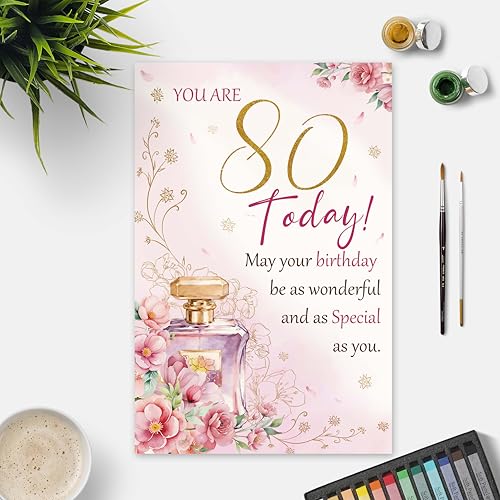 80th Birthday Card for Mom, Wife, Sister - Cherished Gift