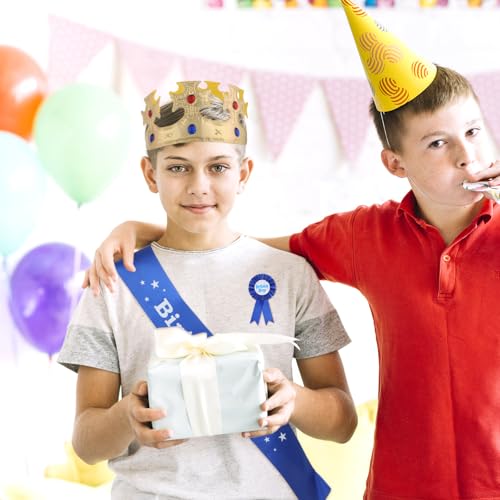 Birthday Crown Party Set with Sash and Pin for Celebrations