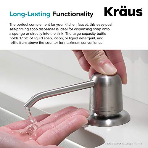 KRAUS Kitchen Soap and Lotion Dispenser in Stainless Steel, KSD-32SS