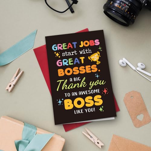 Funny Boss Appreciation Card - Cute Thank You Greeting Card for Boss's Day