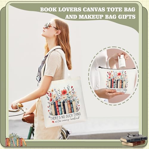 Book Lover Canvas Tote Bag - Aesthetic Bookish Gift for Readers