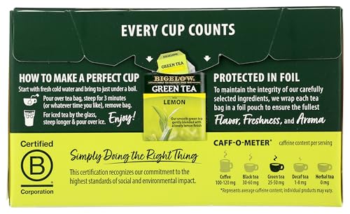 Bigelow Green Tea with Lemon - Caffeinated 20 Count Bags