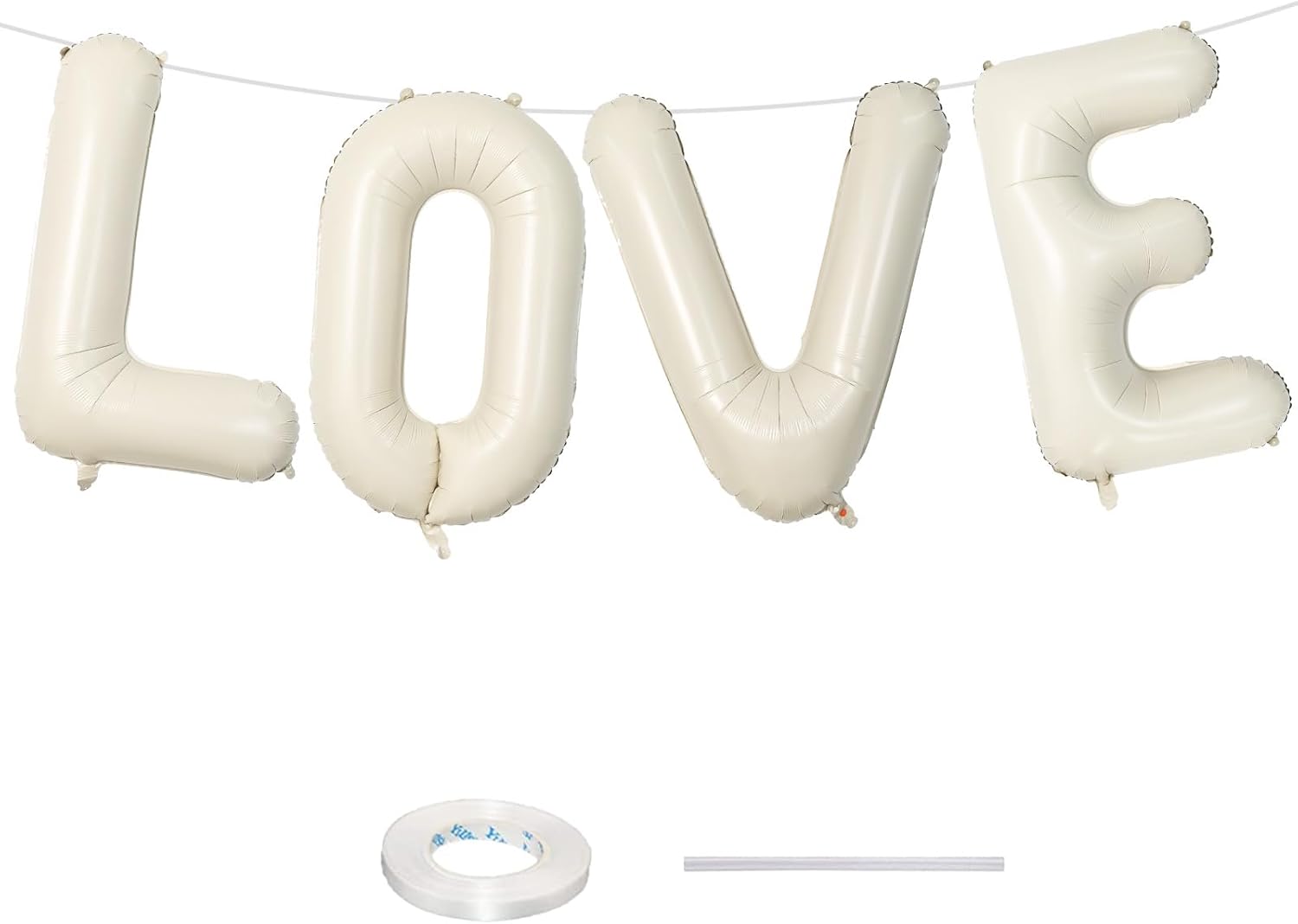 Skiennix 40 Inch Cream White Sand Love Balloons - Elegant Ivory Alphabet Decor for Weddings & Anniversaries
