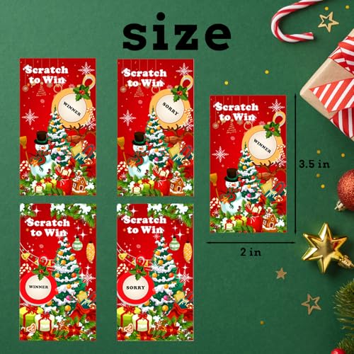 Christmas Scratch Off Cards 40-Pack - Holiday Party Games for Adults and Kids