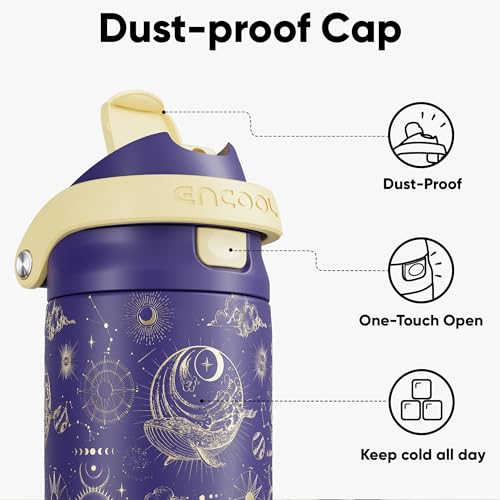 ENCOOL 24 oz Leakproof Insulated Water Bottle with Straw
