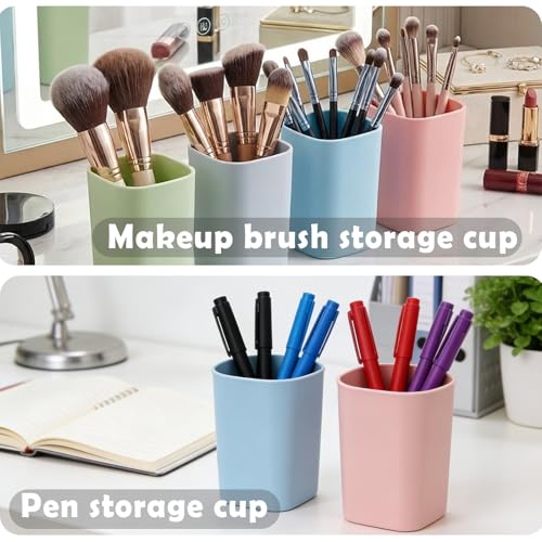 Baowindy 4-Piece Bathroom Tumbler Set, 330ml Reusable Toothbrush Cups