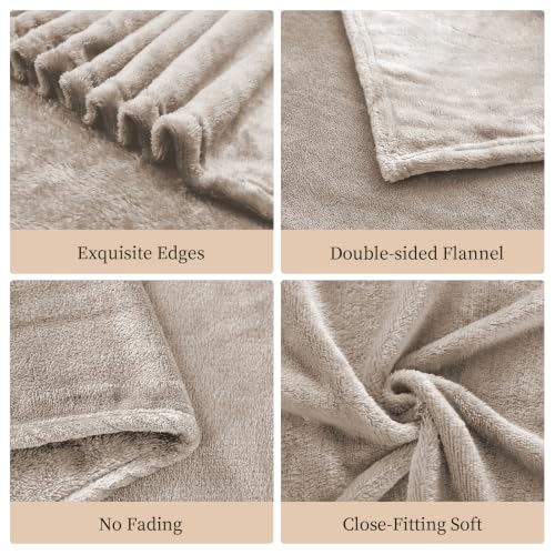 Fleece Throw Blanket 50x60 Inches - Lightweight Plush Flannel for Couch & Home