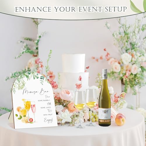 Mimosa Bar Sign - 10x8 Freestanding Wooden Tabletop Drink Guide