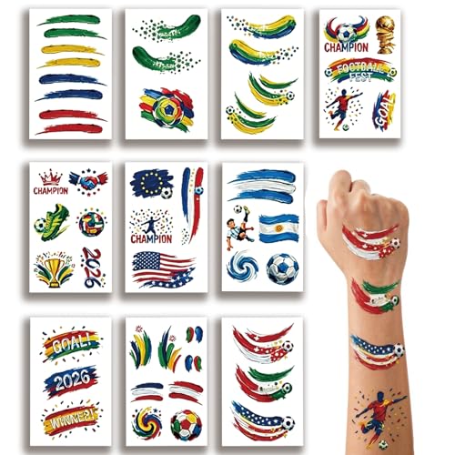World Cup 2026 Soccer Temporary Tattoos 45 Pcs Party Favors