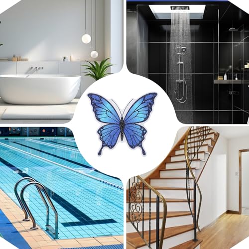 20 PCS Butterfly Non-Slip Bathtub Stickers - Waterproof Adhesive Safety Decor