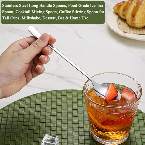 Berglander Long Handle Iced Tea Spoons Set of 12 - Stainless Steel