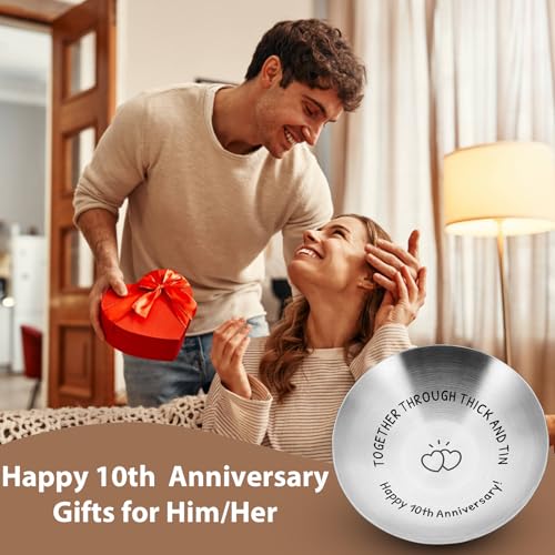 10th Anniversary Tin Gift for Him & Her - Wedding Keepsake Tray by Fleure Esme