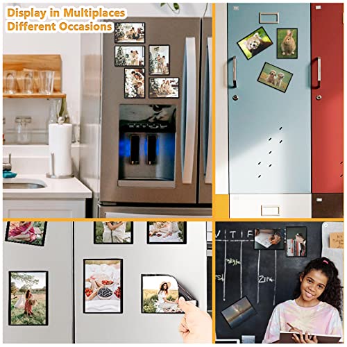 Mingting 5x7 Magnetic Picture Frames for Refrigerator - Black, 4 Pack