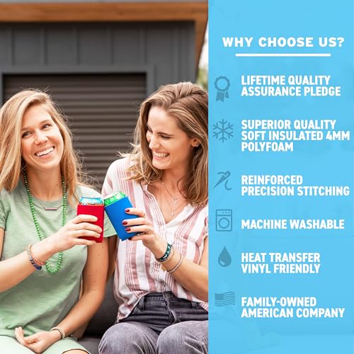 Blank Beer Can Cooler Sleeves - 14-Pack Insulated Koozies