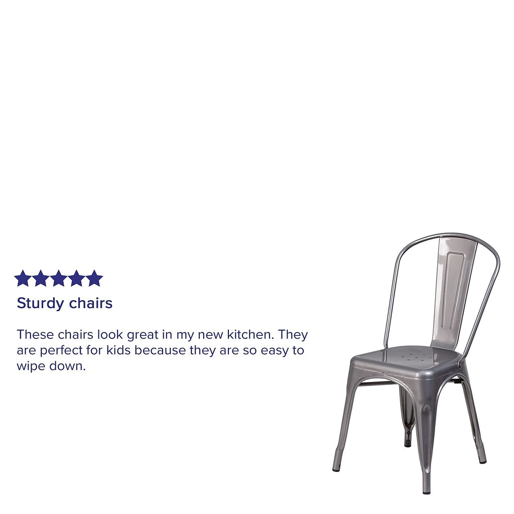 Flash Furniture Lincoln Clear Coated Metal Indoor Stackable Chair