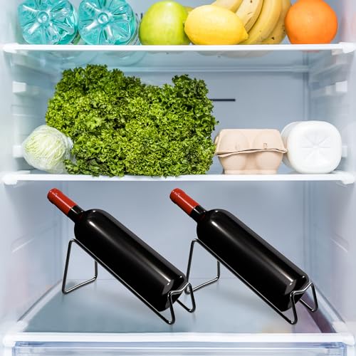 TONLEA Metal Countertop Wine Rack - 2-Piece Wine Bottle Holder, Black
