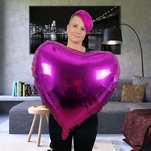 XL Pink Heart Balloon - 29-Inch Foil Balloon for Love Occasions