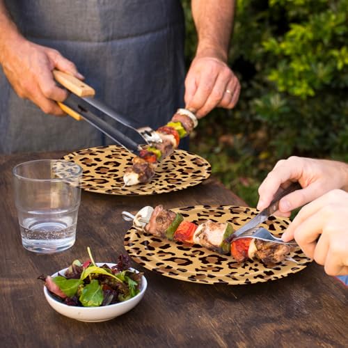 50 Pcs 7-Inch Leopard Print Paper Plates - Disposable Safari Party Supplies
