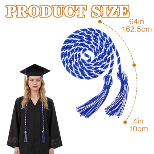 Gold Graduation Honor Cords with Tassel - 2 Pack, 67" Long