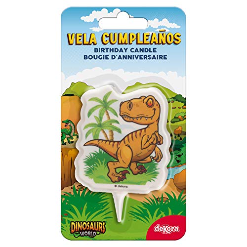 Dinosaur Birthday Candle - 7.5cm 2D T-Rex for Cake Decoration