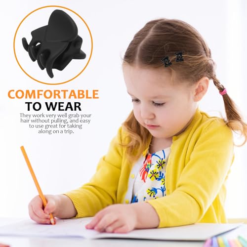 Black Mini Hair Claw Clips 24 Pack - Frosted Tiny Hair Clips
