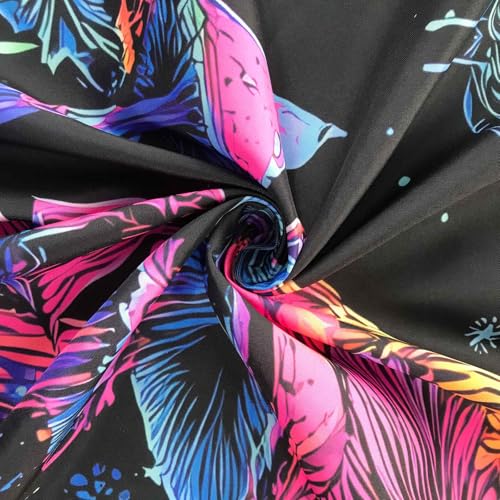 UV Reactive Blacklight Mushroom Tapestry 47" x 35" - Glow in the Dark Forest Wall Hanging
