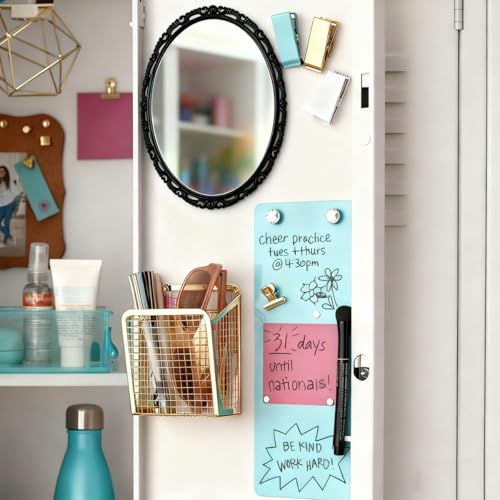 ARTLYMERS Magnetic Locker Mirror 6"x8" Real Glass with Strong Magnet Backing