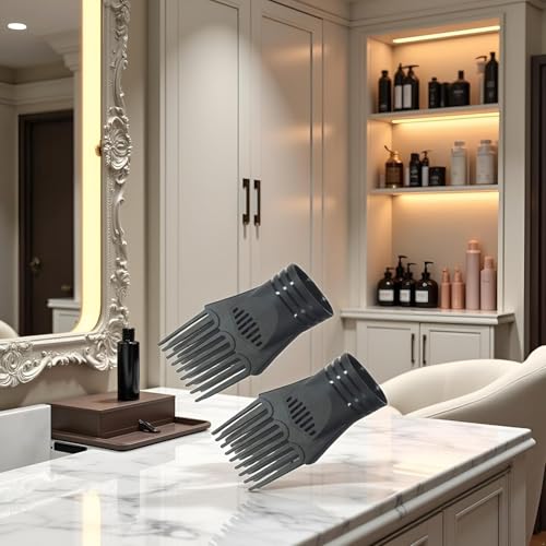 Hair Dryer Comb Attachment 2Pcs Universal Blow Dryer Nozzle for Curly Hair