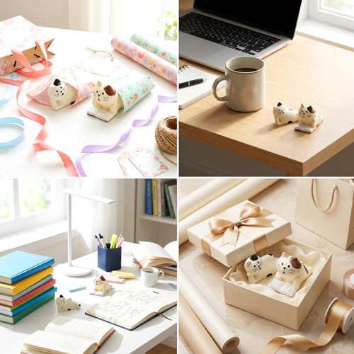 Cute Mini Lazy Cat Reading Figurine | Resin Desk Decor Gift