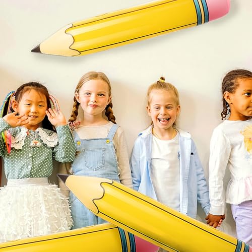 Giant Pencil Balloons (3pcs) - 27'' Yellow Foil Balloons for School Parties