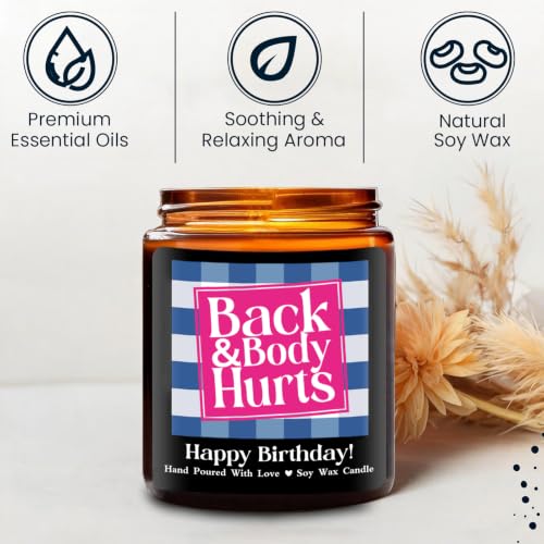 SatisGift Funny Birthday Scented Candle - Lavender & Vanilla, 9 oz Blue