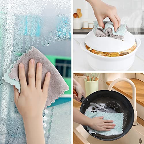 GADIEDIE 20-Pack Super Absorbent Kitchen Dish Towels - Coral Fleece