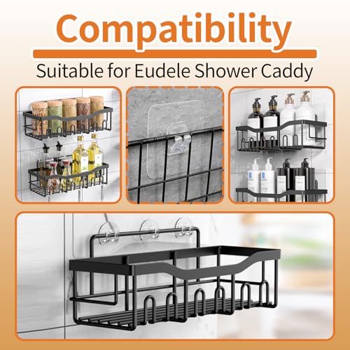15 Pack Shower Caddy Adhesive Hooks Replacement for Eudele, No-Drill Strong