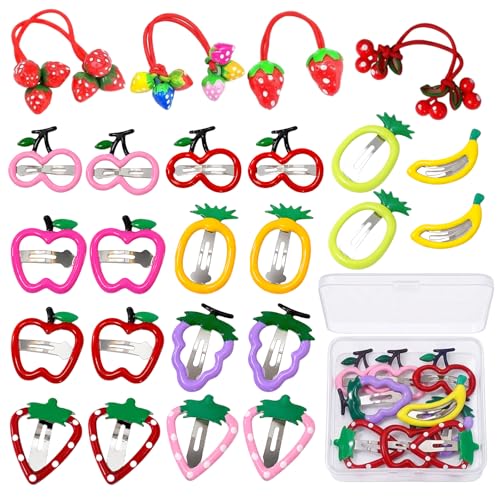 25-Piece Strawberry & Fruit Hair Accessories Set with Storage Box